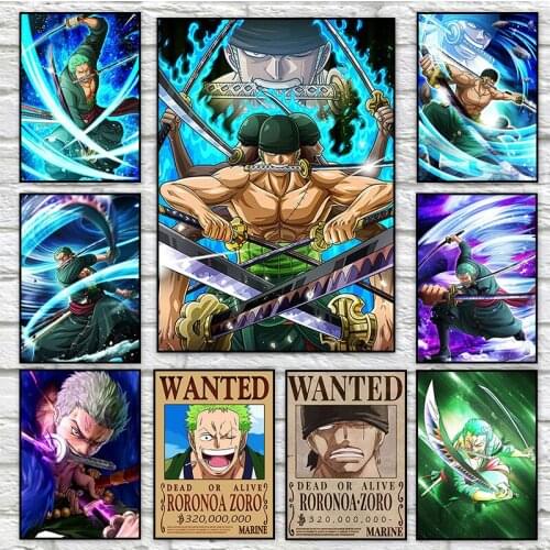 ONE PIECE Classic Anime Posters And Prints Roronoa Zoro Japanese Animation Canvas Painting HD Wall Art Pictures Home Decoration