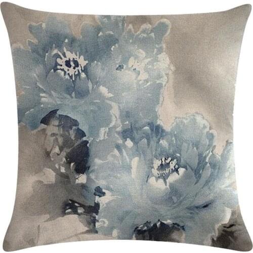 Coloured Ink Pattern Gift Pillow Covers Flower Pattern Cushion Cover For Home Sofa Decorative Throw Pillowcase 45*45cm