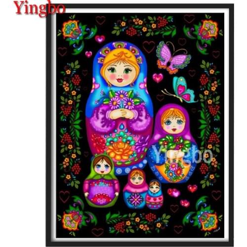 Full Square Diamond Painting Russian Dolls Diamond Mosaic Girls Needlework Embroidery Cross Stitch Rhinestone Cross Stitch Gift