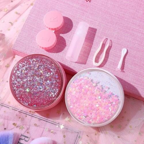 Portable Mini Contact Lens Case with Mirror Easy Carry Make Up Beauty Pupil Storage Box Mirror Container Travel Kit Cute Style