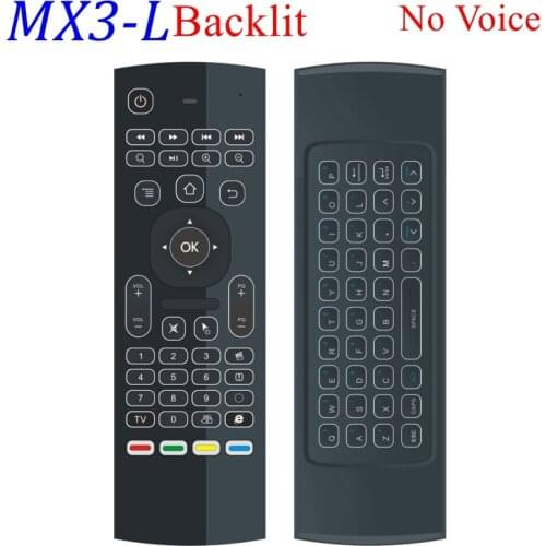 50PCS MX3 MX3-L Backlit Air Mouse Smart Voice Remote Control 2.4G Wireless Keyboard For X96 mini T95 A95X H96 MAX Android TV Box