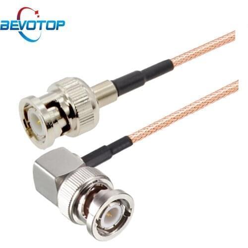RG179 Cable 75 Ohm BNC Male Right Angle to BNC Male Plug Connector Adapter for Video Camera SDI Camcorder HD-SDI/3G-SDI/4K/8K