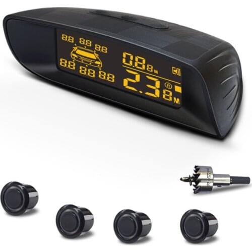 Car auto Parking parktronic Sensor 4 Kit Reversing radar LCD Display for all cars detector Voice beep alarm Digital distance7070