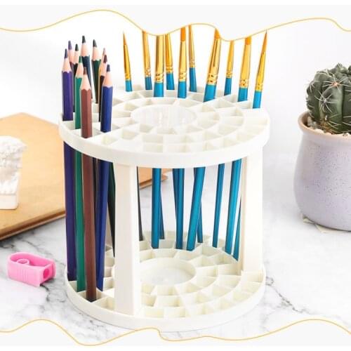 49 Holes Artists Art Paint Brush Holder Stand Holds Up Storage Collapsible Stand