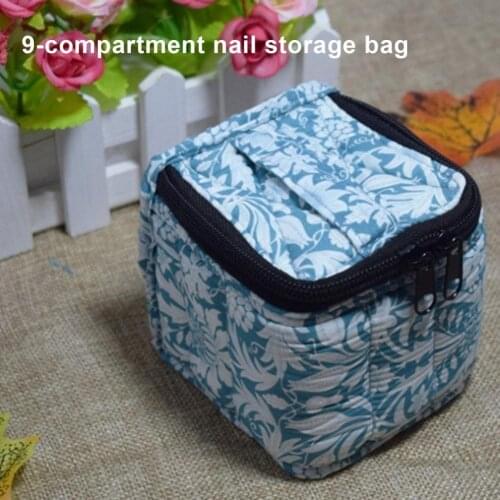 Convenient Practical Nine-Grid Nail Polish Storage Bag Various Styles Nail Storage Handbag Smooth Surface for Girls