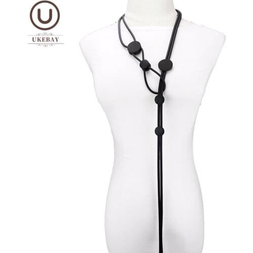 UKEBAY New Long Statement Necklaces Harajuku Gothic Pendant Necklaces For Party Women Sweater Chains Rubber Jewelry Accessories