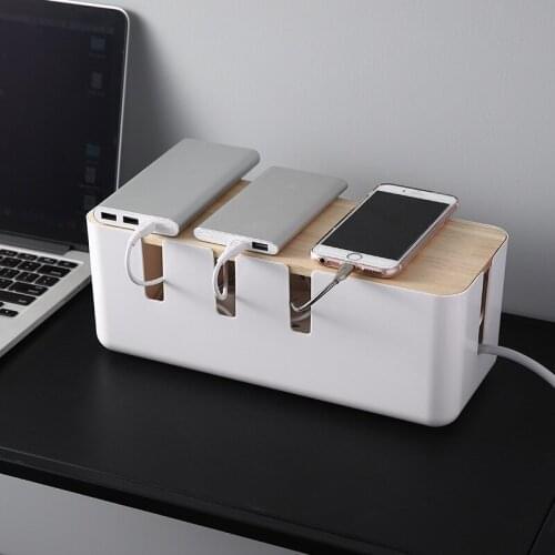Cable Storage Box Power Strip Wire Case Anti Dust Charger Socket Organizer Network Line Storage Bin Charger Wire Management