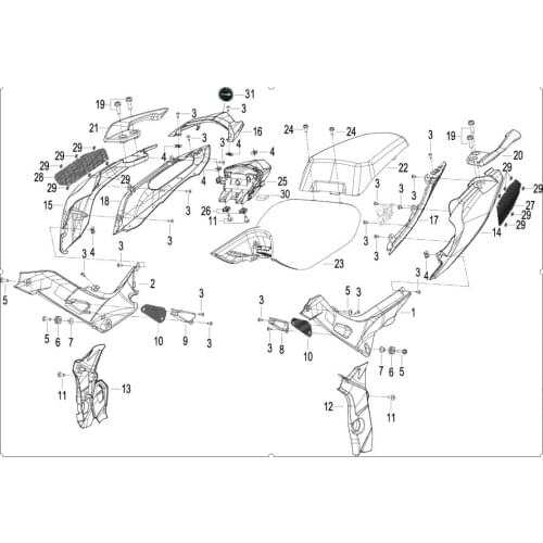 Rear seat rear side covers page rear handle bar of Benelli TNT150 BJ150-29A BJ150-29B