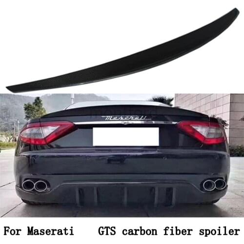 MONTFORD Carbon Fiber Material Rear Spoiler Tail Trunk Wing Boot Lip For Maserati Gran Turismo GTS 2 Door 2006-2011 Car Styling