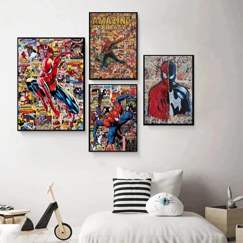 Famous Superhero Marvel Spider Man Far From Movie Poster and Print Canvas Painting Wall Art Pictures for living room Home Decor