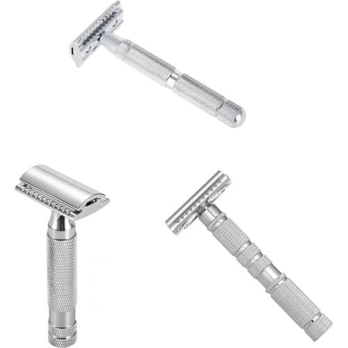 Shaver Double-Edged Safety Traditional Wet Shaver Stainless Steel Chrome Hair Removal Tool
