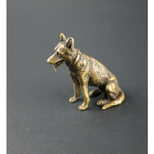 Solid Brass Hound Key Chain Pendant Antique Copper Animal Key Chain