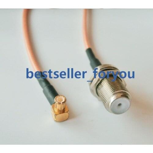 F Female Jack to MCX Male Right Angle RG316 Pigtail RF Jumper Cable 20cm