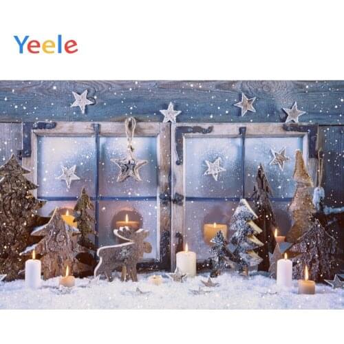 Christmas Window Wooden Deer Board Snowflake Home Decor Backdrop Photography Custom Photographic Background For Photo Studio