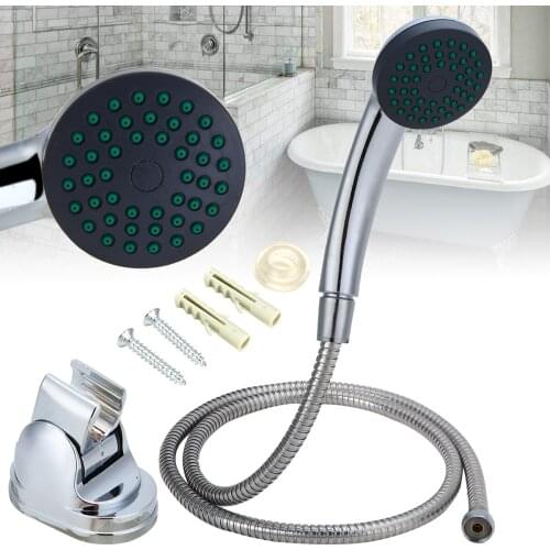 Hot Sale Shower Head+ Bracket + Flexible Hose With Screws ABS Wall Mounted Shower Set Water Saving Bathroom Accessories