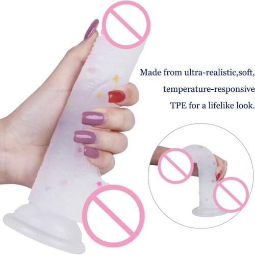 Jelly G-spot Simulation Artificial Penis with New Realistic Penis and Super Suction Cup Pornographic Jelly Fake Penis Sex Toy