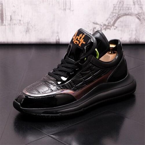 Korean Fashion Leather Men Casual Shoes Thick Bottom Platform Luxury Sneakers Loafers Ankle Boots Zapatillas Hombre