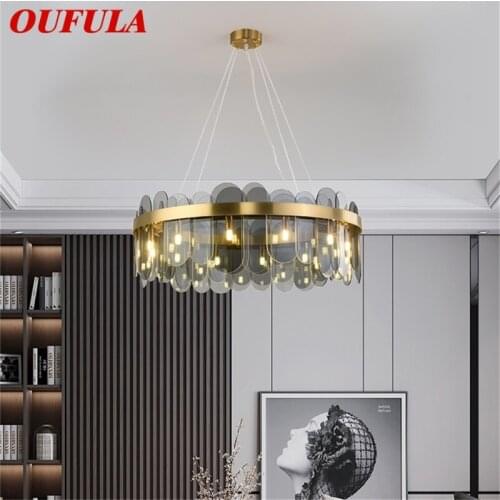 OUFULA Chandelier Postmodern Pendant Lamp Simple LED Light Fixture for Home Living Dining Room