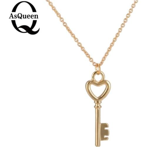 Fashion Love Heart Key Pendant Necklace For Women Fashion Jewelry Cute Necklaces Jewelry