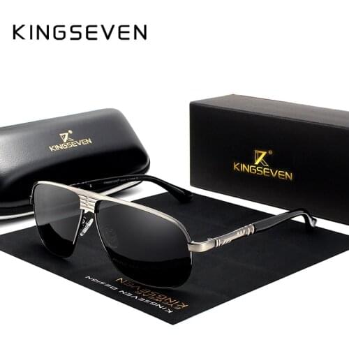 KINGSEVEN New Retro Unisex Aluminum Magnesium Mens Sunglasses Polarized Vintage Eyewear Accessories Sun Glasses For Men N706