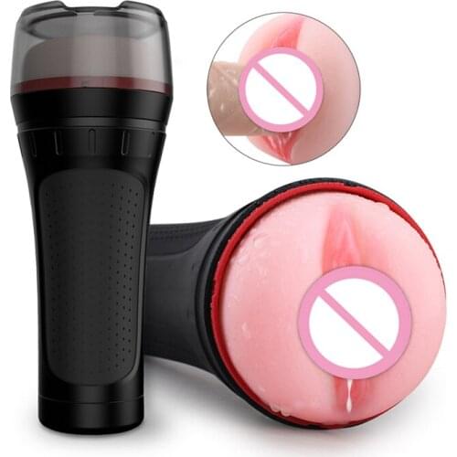 Male Masturbator For Man Realistic Vagina Real Pussy Masturbation Cup Glans Stimulate Penis Traine Deep Throat Sex Machine Shop