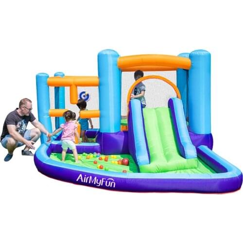 Inflatable Jumper Jump in Slide Bounce House with Blower Indoor Bouncy Castle Backyard Party for Kids
