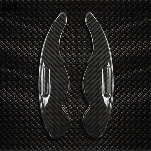 Carbon Fiber Steering Wheel Paddle Extension Shifter Cover Trim For Jaguar XE X760 2015 2016 2017 2018