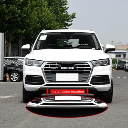 Loyalty for Audi Q5L 2018 2019 Exterior lower front Cover Front Bottom Lower Bumper Lips ABS Carbon fiber Auto Styling sticker