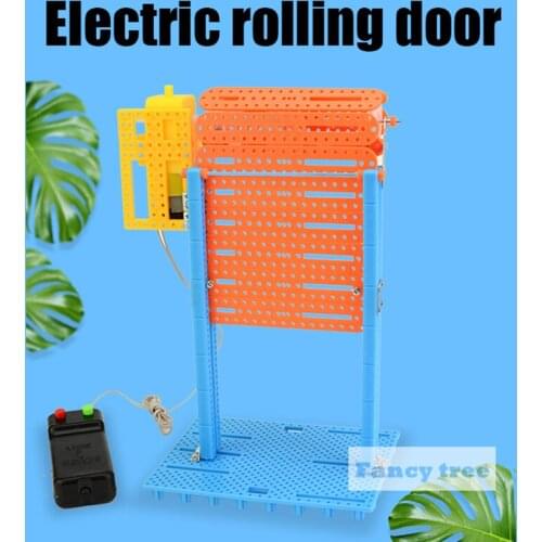 Science Tecnologia Automatic rolling gate diy kit Press the remote control to automatically raise and lower green steam Toys