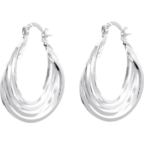 New 925 Silver Earrings Multi-Layer Fashion U-Shaped Earrings Women Fashion Jewelry Gifts