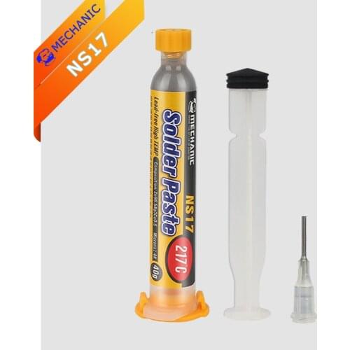 Solder Paste MECHANIC NS17 217℃ Lead-Free High Temperature PCB Patch Mud Repair Planting Tin Syringe Lead Tin Paste