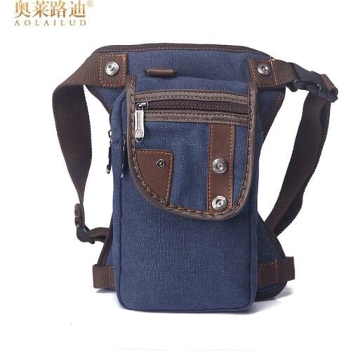 New casual waterproof brand canvas waist bag fashion men leg bag Fanny waist pack quality belt thigh bag bum and hip pouch