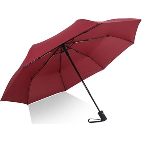 Windproof 3 Fold Automatic Umbrella Folding Mens and Womens Umbrella Full Automatic Umbrella