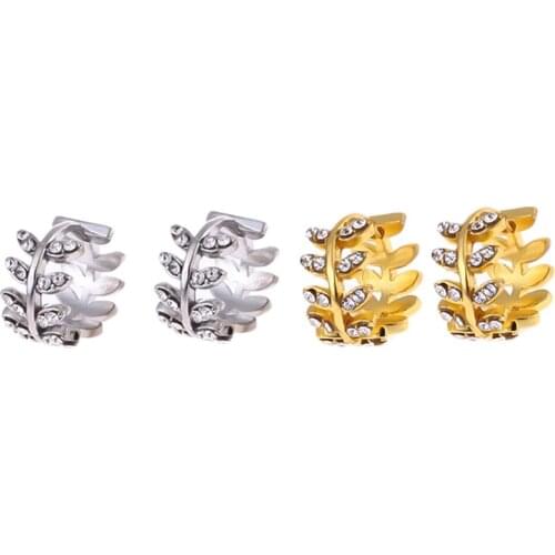 1 Pair New Earrings Selling Olive Leaves Micro-inlaid Zircon Earrings Olive Branch Boucles Earring