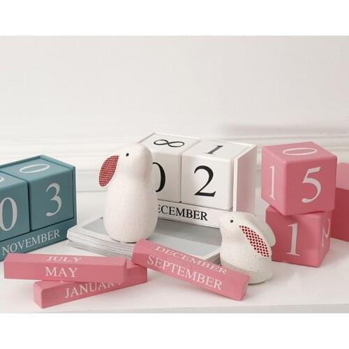 Nordic Morandi Color Small Calendar Decoration Photography Background Wooden Date Card Log Decoration Shooting Props