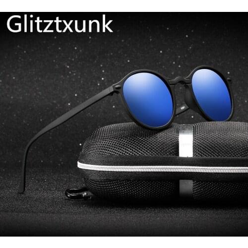 Glitztxunk Polarized Sunglasses Men Women Driving Classic Glasse Retro Round Frame Vintage Sun Glasses Male Goggle UV400 oculos