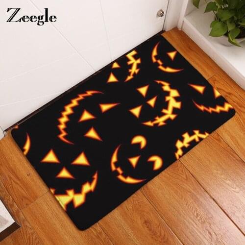 Zeegle Halloween Home Decor Welcome Entrance Door Mats Hallway Rugs Anti-slip Floor Mats For Bathroom Bedroom Bedside Carpet
