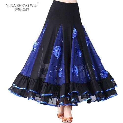 9 Colors Women Belly Dance Practice Long Skirt Big Swing Skirt Dance Performance Gypsy Skirt Lady Dance Dress Long Spanish Skirt