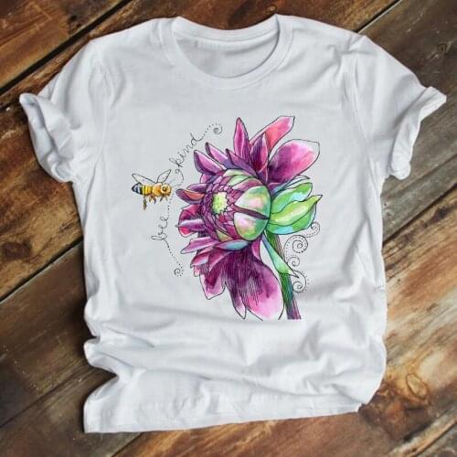 Women Clothing Floral Flower Watercolor Printing 90s Lady Fashion Summer Clothes Print Top Graphic Tshirt Female Tee T-shirt