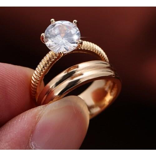 Women Rings Four Prongs Inlaid White Zircon Irregular Rings Fashion Glamour Banquet Engagement Ring Birthday Gift For Girlfriend