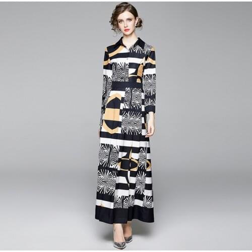 Color Block Chic Birthday Dress for Women Long Sleeve Bohemian Long Dresses Woman Party Wedding Turn-down Collar Gothic Dress