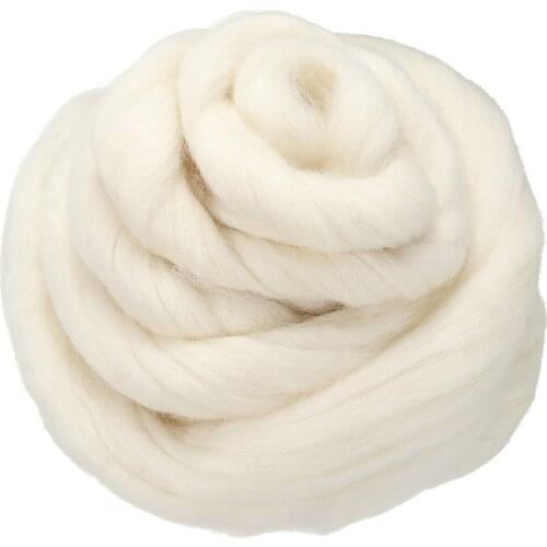 1pc 100% Shetland Natural Cream White Wool Fiber 100g Mayitr Wool Roving / Felting Needle Felting for DIY Crafts