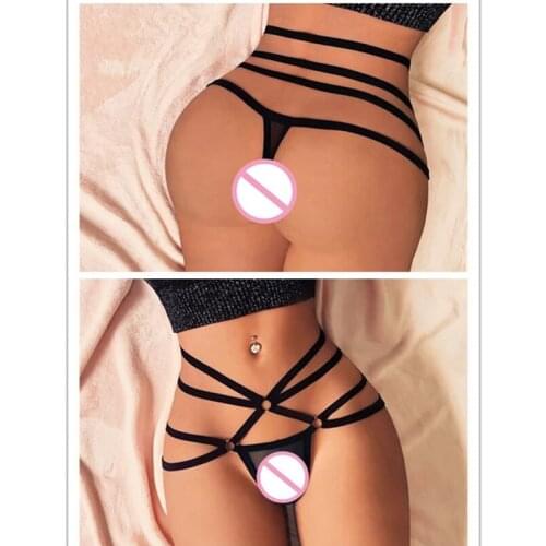 1Pcs Women Black Sexy G-string Briefs Panties Knicker Lace High Waist Underwear Lingerie Thong Lingerie Underpants