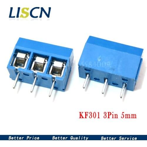 20PCS KF301-3P 5.08mm KF301 3Pin Blue Connect PCB Terminal Screw Terminal Connector Splice connector