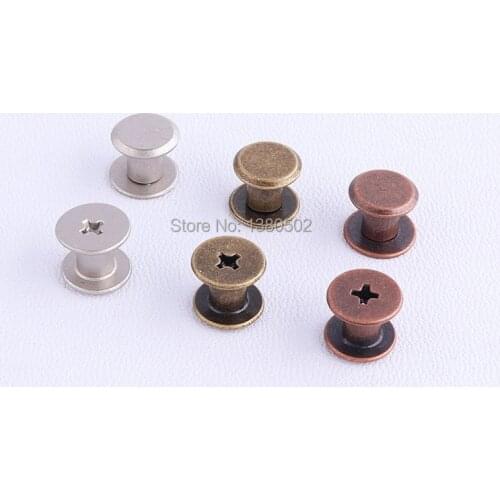 50sets bronze copper,silver color 2 part Double Cap Round Rapid Rivet Leather craft Belt Wallet Bag Clothes Button