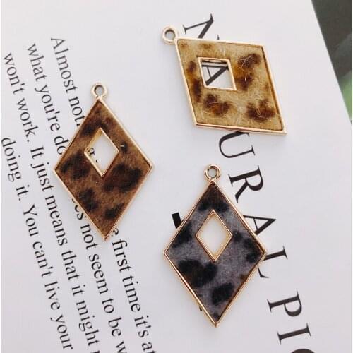 Alloy rhombus Pendant Necklace Charms DIY Material Jewelry Earring Accessories