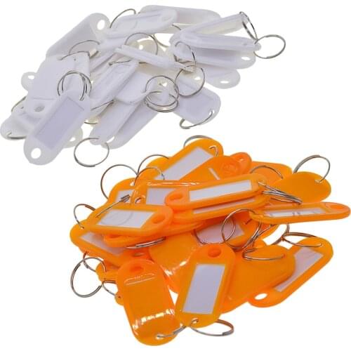 100pcs Plastic Coded Key ID Label Tags Split Ring Keyring - with Label Window Ring Holder