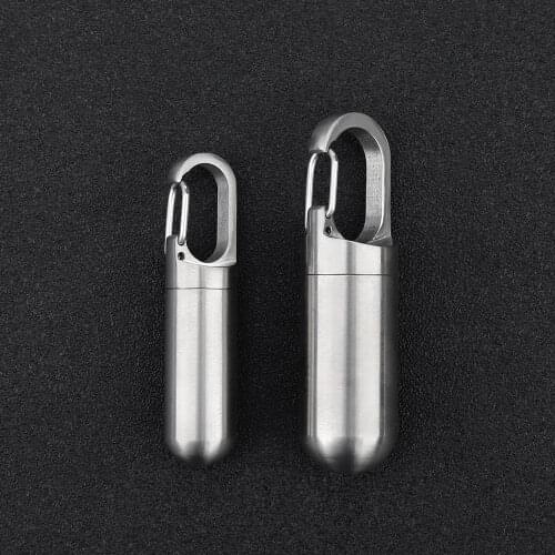 Titanium Seal Bottle Portable Pills Titanium Alloy Bottle EDC Keyring Accessories Outdoor Camping Tool