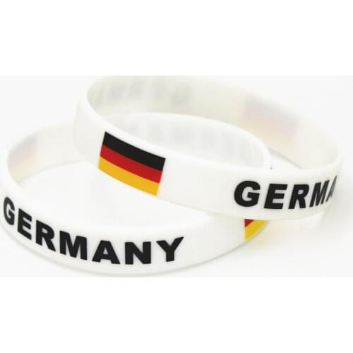 1PC Germany Flag Silicone Wristband Football Soccer Team Fans Sport Elastic Rubber Bracelet Bangles 2018 Armband SH226