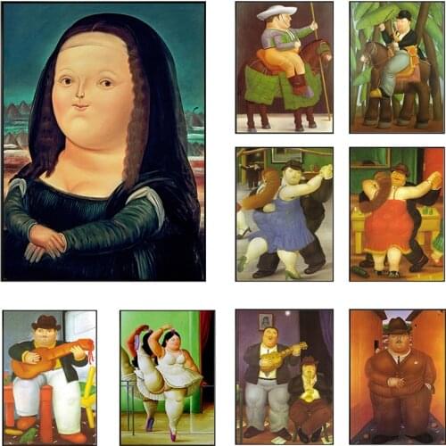 The Dancers By Fernando Botero Famous Art Mona Lisa Canvas Paintings Posters and Prints Wall Art Pictures for Living Room Decor